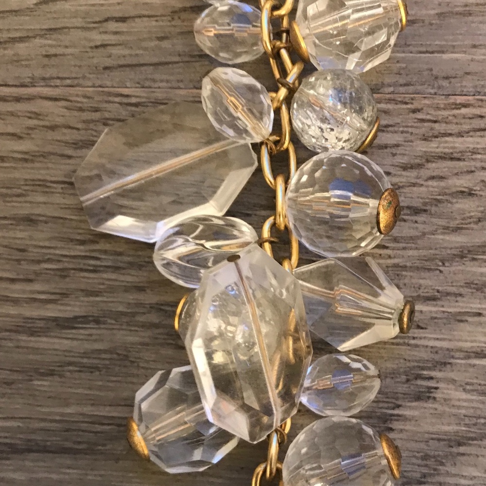 Clear Beaded Statement Bracelet - image 2